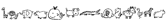 Cute Kawaii animal FONT