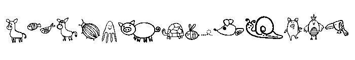 Cute Kawaii animal Font LOWERCASE