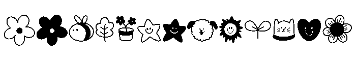 Cute Lines Font UPPERCASE