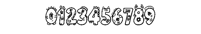 Cute Monsters Cartoon B Regular Font OTHER CHARS
