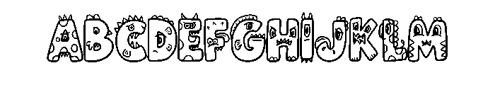 Cute Monsters Cartoon B Regular Font UPPERCASE
