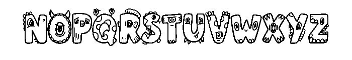 Cute Monsters Cartoon B Regular Font LOWERCASE