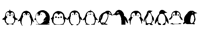 Cute Penguin Set Font UPPERCASE
