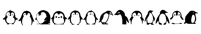 Cute Penguin Set FONT
