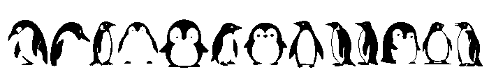 Cute Penguin Set Font LOWERCASE