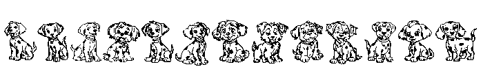 Cute Puppy Set Font UPPERCASE