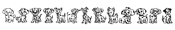 Cute Puppy Set Font UPPERCASE