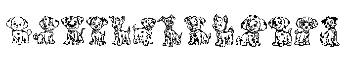 Cute Puppy Set Font LOWERCASE