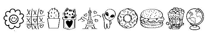 Cute Random Icons Font OTHER CHARS