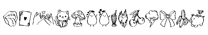Cute Random Icons Font UPPERCASE