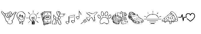 Cute Random Icons Font LOWERCASE