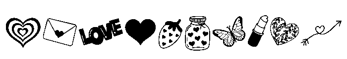 Cute Valentine Doodle Font OTHER CHARS