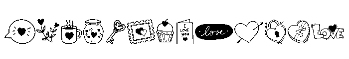 Cute Valentine Doodle Font UPPERCASE