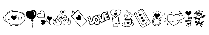Cute Valentine Doodle Font UPPERCASE