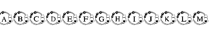 Cute cat frame Font UPPERCASE