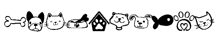 Cute dog and cat Font OTHER CHARS