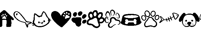 Cute dog and cat Font LOWERCASE