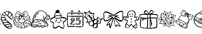 Cute doodle christmas Font UPPERCASE
