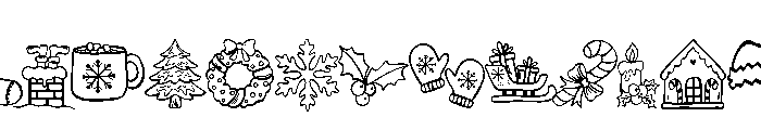 Cute doodle christmas Font LOWERCASE