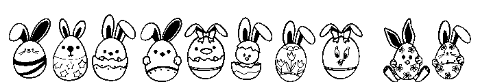 Cute  egg rabbit gang Font OTHER CHARS