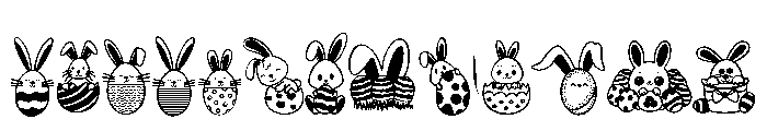 Cute  egg rabbit gang Font UPPERCASE