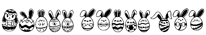 Cute  egg rabbit gang Font UPPERCASE