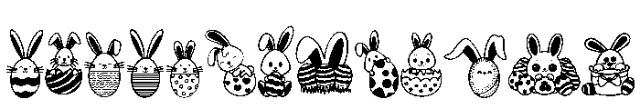 Cute  egg rabbit gang FONT