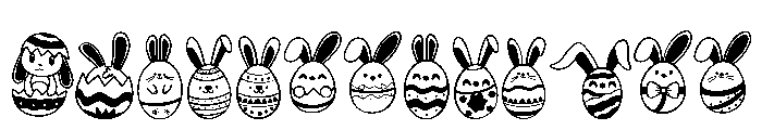 Cute  egg rabbit gang Font LOWERCASE