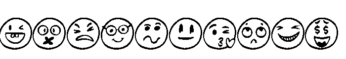 Cute face sticker Font OTHER CHARS