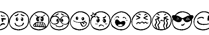 Cute face sticker Font UPPERCASE