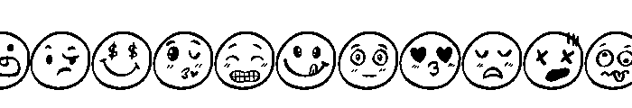 Cute face sticker FONT