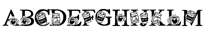 Cute love coffee Font UPPERCASE