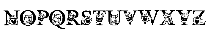 Cute love coffee Font UPPERCASE