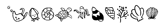 Cute sea doodle Font OTHER CHARS
