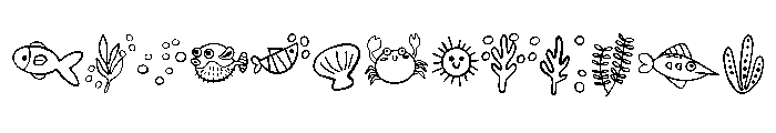 Cute sea doodle Font UPPERCASE