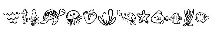 Cute sea doodle Font LOWERCASE