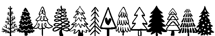 Cute tree christmas Font UPPERCASE