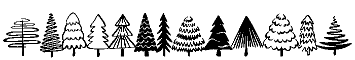 Cute tree christmas Font UPPERCASE