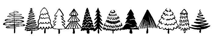 Cute tree christmas Font LOWERCASE