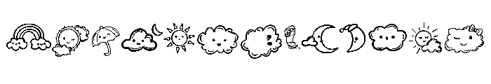 Cute weather Font UPPERCASE