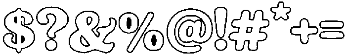 Curlish Outline otf (400) Font OTHER CHARS