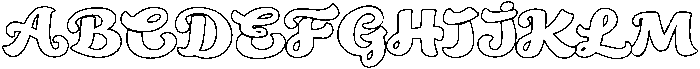 Curlish Outline otf (400) Font UPPERCASE