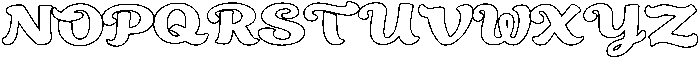 Curlish Outline otf (400) Font UPPERCASE