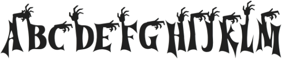 Cursed Gothic Zombie otf (400) Font UPPERCASE