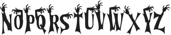Cursed Gothic Zombie otf (400) Font LOWERCASE