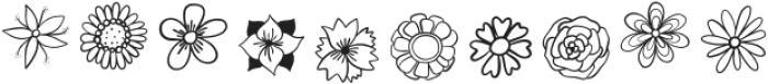 Cute Flower Doodle Regular otf (400) Font OTHER CHARS