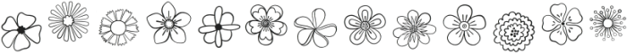 Cute Flower Doodle Regular otf (400) Font LOWERCASE