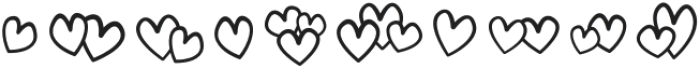 Cute Hearts Regular otf (400) Font OTHER CHARS