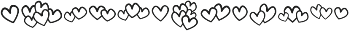 Cute Hearts Regular otf (400) Font LOWERCASE