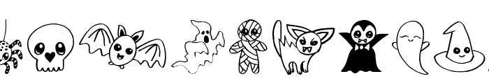 Cute Halloween Drawings Font UPPERCASE
